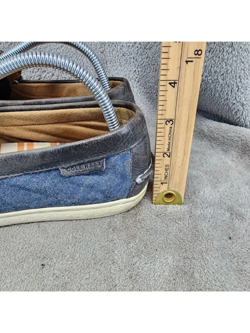 Cole Haan Shoes Mens Size 8.5 Blue Canvas Slip On Loafers *Read*